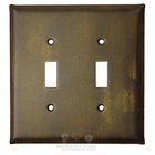 Plain Switchplate Double Toggle Switchplate in Pewter with Terra Cotta Wash