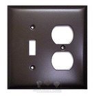 Plain Switchplate Combo Single Toggle Duplex Outlet Switchplate in Pewter with Cherry Wash