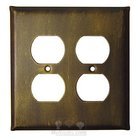 Plain Switchplate Double Duplex Outlet Switchplate in Black with Verde Wash
