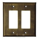 Plain Switchplate Double Rocker/GFI Switchplate in Rust with Verde Wash