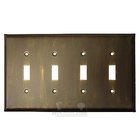 Plain Switchplate Quadruple Toggle Switchplate in Antique Gold