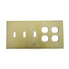 Plain Switchplate Combo Double Duplex Outlet Triple Toggle Switchplate in Black