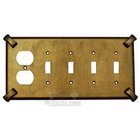 Hammerhein Switchplate Combo Duplex Outlet Quadruple Toggle Switchplate in Rust