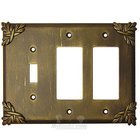 Sonnet Switchplate Combo Double Rocker/GFI Single Toggle Switchplate in Bronze with Verde Wash