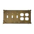 Sonnet Switchplate Combo Double Duplex Outlet Triple Toggle Switchplate in Gold