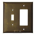 Plain Switchplate Combo Rocker/GFI Single Toggle Switchplate in Pewter with Cherry Wash