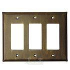 Plain Switchplate Triple Rocker/GFI Switchplate in Pewter with White Wash