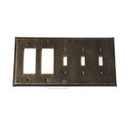 Plain Switchplate Combo Double Rocker/GFI Triple Toggle Switchplate in Black with Terra Cotta Wash