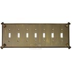 Hammerhein Switchplate Seven Gang Toggle Switchplate in Gold