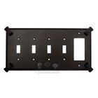 Hammerhein Switchplate Combo Rocker/GFI Quadruple Toggle Switchplate in Black with Maple Wash