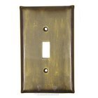 Plain Switchplate Single Toggle Switchplate in Pewter with Verde Wash