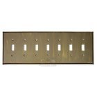 Plain Switchplate Seven Gang Toggle Switchplate in Black with Chocolate Wash