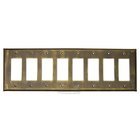 Plain Switchplate Eight Gang Rocker/GFI Switchplate in Pewter with White Wash