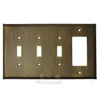 Plain Switchplate Combo Rocker/GFI Triple Toggle Switchplate in Pewter with Maple Wash