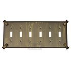 Hammerhein Switchplate Six Gang Toggle Switchplate in Bronze with Black Wash