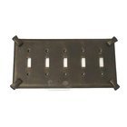 Hammerhein Switchplate Five Gang Toggle Switchplate in Black with Chocolate Wash