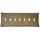 Sonnet Switchplate Seven Gang Toggle Switchplate in Bronze with Verde Wash