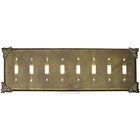 Sonnet Switchplate Eight Gang Toggle Switchplate in Bronze Rubbed